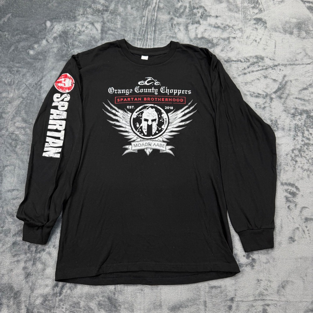 Orange County Choppers‎ Spartan Brotherhood Long Sleeve Shirt Black Small Mens